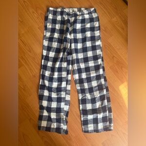 Women’s J Crew M Gingham Blue White Lounge Sleepwear Pajama Pants